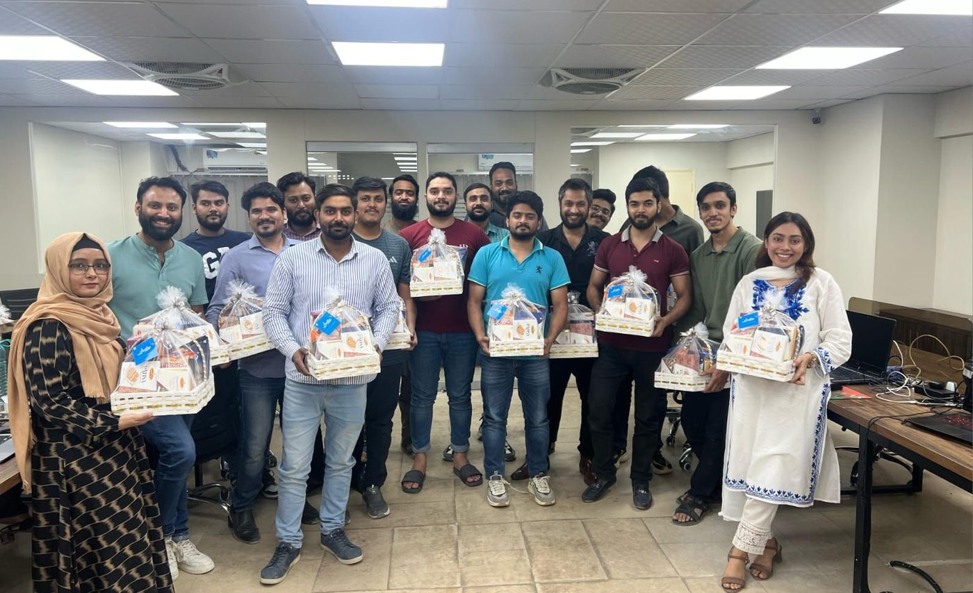 Technomites team with Eid gift baskets